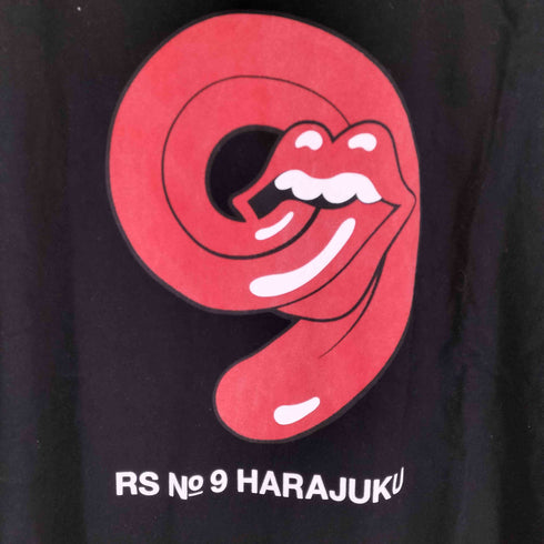 RS NO9 HARAJUKU リップ&タン グラフィックプリント クルーネック 長袖Tシャツ メンズ JPN:L