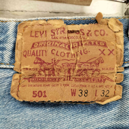 リーバイス Levis 90s- USA製 ボタン裏520 501 ボタンフライダメージデニムパンツ メンズ W38L32