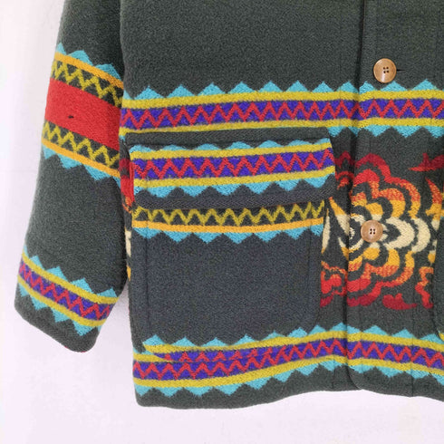 ユナイテッドカラーズオブベネトン UNITED COLORS OF BENETTON 80S~ MADE IN ITALY ネイティブ柄メルトンカバーオール メンズ