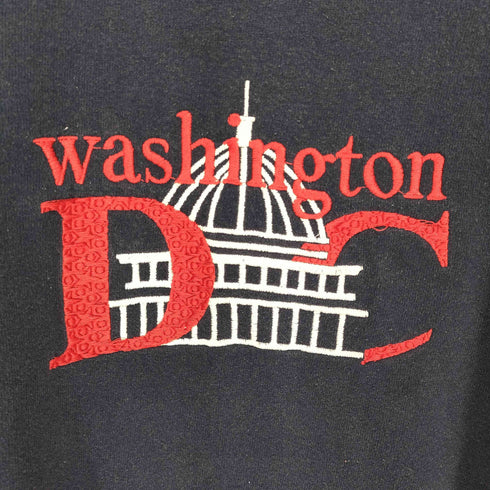 USA製 washington DC フロント刺繍 クルーネック スウェットトレーナー メンズ JPN:XL