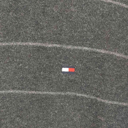 トミーヒルフィガー TOMMY HILFIGER ワンポイント刺繍 ボーダー柄 コットンニット セーター メンズ JPN:L