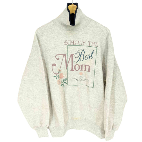 ジャージーズ JERZEES 90s © AIR WAVE INC SIMPLY THE Best Mom モックネック スウェットトレーナー レディース JPN:L