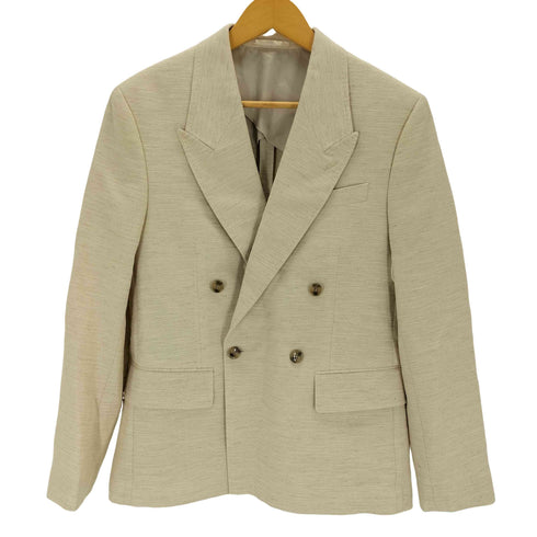 エイチアンドエム H&M リネン混ダブルテーラードジャケット メンズ US34R