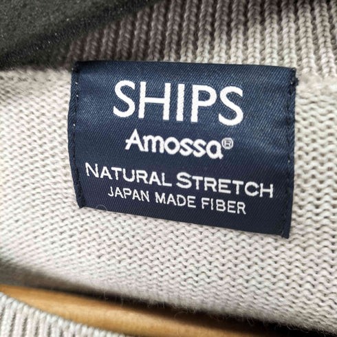 シップス SHIPS AMOSSA シェットランドウール クルーネック プルオーバー メンズ JPN:L