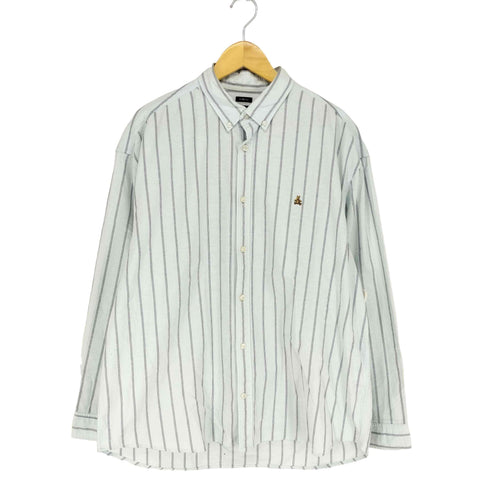 ギャップ Gap THE BIG SHIRT ベアー刺繍ストライプボタンダウンシャツ メンズ L