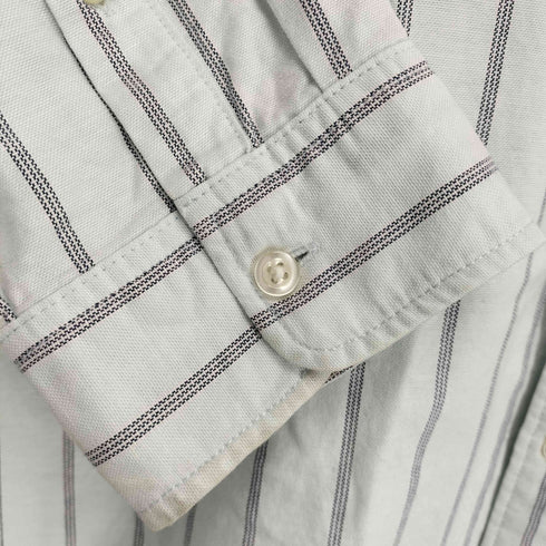 ギャップ Gap THE BIG SHIRT ベアー刺繍ストライプボタンダウンシャツ メンズ L
