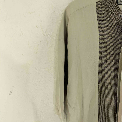 NEW STEP レーヨン混 S/Sノーカラーデザインシャツ メンズ JPN:XL