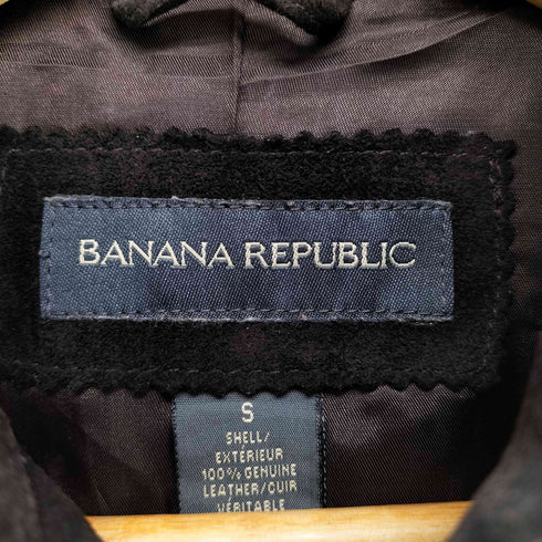 バナナリパブリック BANANA REPUBLIC ベルテッド ステンカラー レザーコート レディース JPN:S