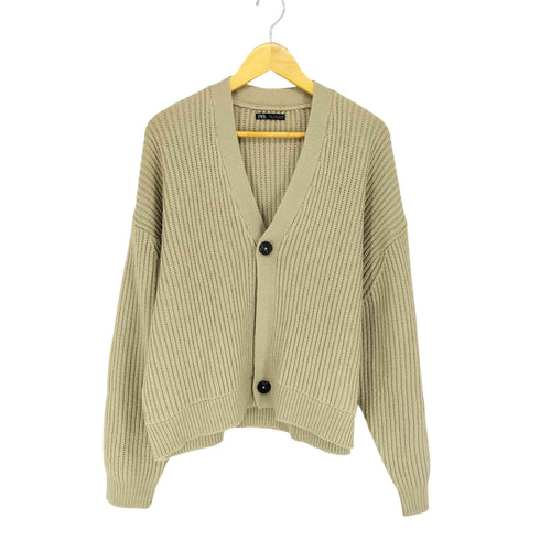 ザラ ZARA クロップド アクリルニット カーディガン メンズ JPN:S