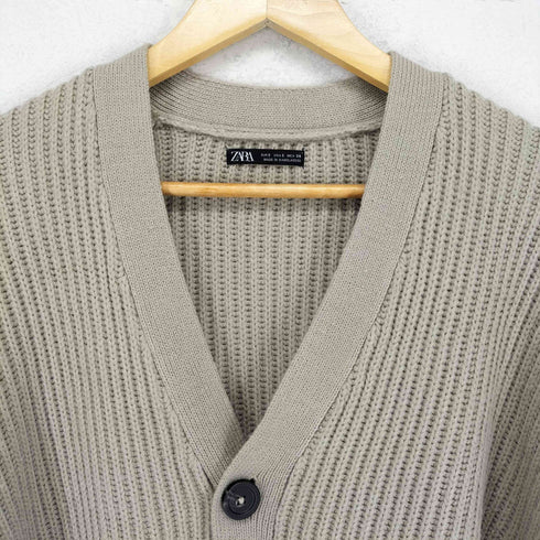 ザラ ZARA クロップド アクリルニット カーディガン メンズ JPN:S