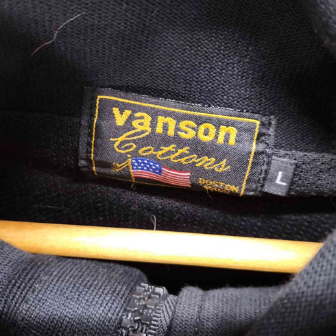 バンソン VANSON スカル刺繍 ジップアップパーカー メンズ L
