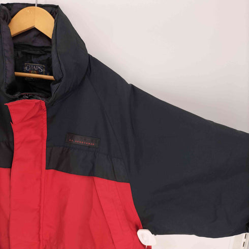 チャップスラルフローレン CHAPS RALPH LAUREN 80-90S ラバー ロゴ バイカラー ナイロン マウンテン パーカー ジャケット メンズ import:M