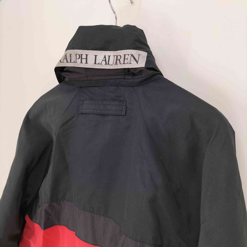 チャップスラルフローレン CHAPS RALPH LAUREN 80-90S ラバー ロゴ バイカラー ナイロン マウンテン パーカー ジャケット メンズ import:M