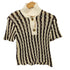 ザラ ZARA 編みデザイン ストライプ S/S ポロシャツ レディース import:S