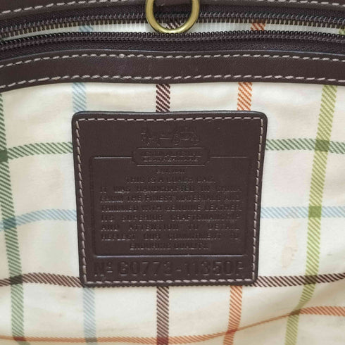 コーチ COACH センターライン ロゴ プリント 裏地チェック シグネチャー トート バッグ レディース