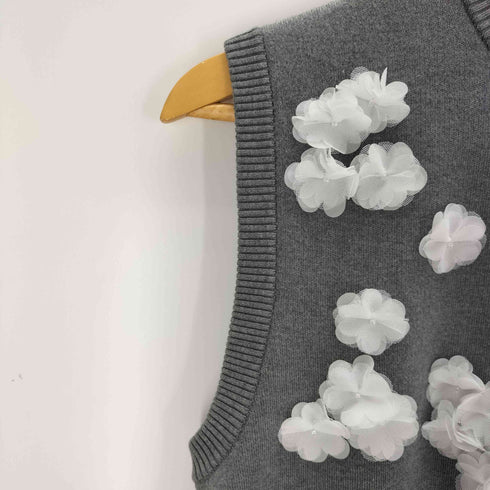 ユナイテッドアローズ UNITED ARROWS 3D フラワーモチーフ ノースリーブニットベスト レディース