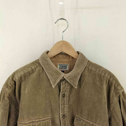 TOWNS COMFORT 太畝コーデュロイ レギュラーカラーシャツ メンズ L