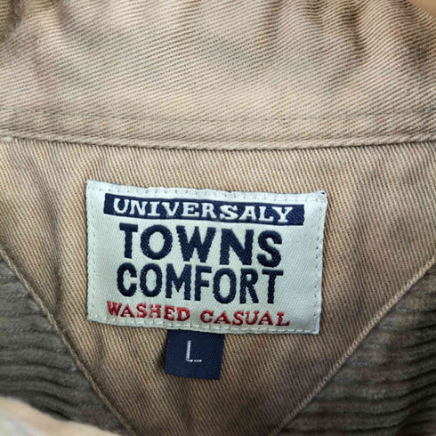 TOWNS COMFORT 太畝コーデュロイ レギュラーカラーシャツ メンズ L