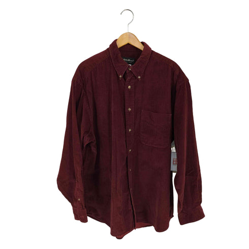 エディーバウアー Eddie Bauer コーデュロイ ヘリンボーン BDシャツ メンズ import:L