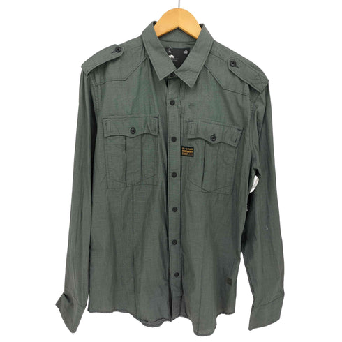 ジースターロー G-STAR RAW エポレット ロゴパッチ L/S シャツ メンズ import:XL