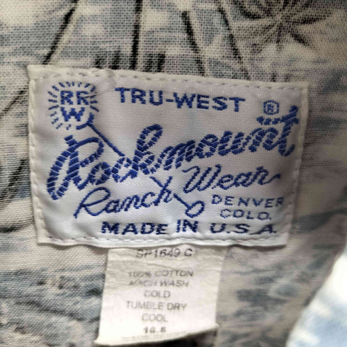 ロックマウント Rockmount Ranch Wear コットンウエスタンシャツ メンズ 16.5