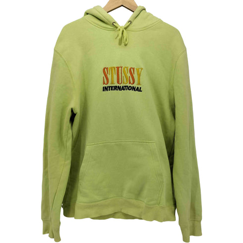 ステューシー Stussy マルチカラーロゴ刺繍 裏起毛 プルオーバーパーカー メンズ import:L
