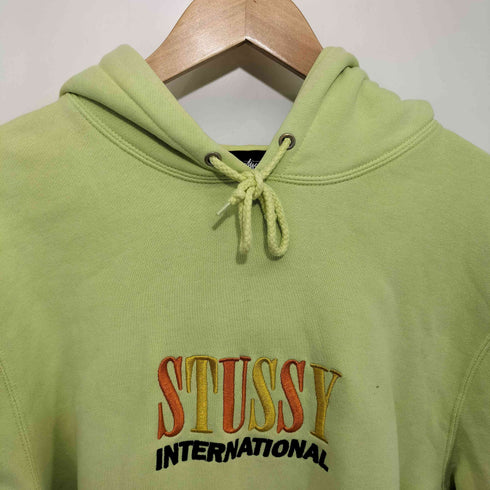 ステューシー Stussy マルチカラーロゴ刺繍 裏起毛 プルオーバーパーカー メンズ import:L