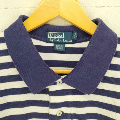 ポロバイラルフローレン Polo by RALPH LAUREN 90s ポニー刺繍ボーダー柄ポロシャツ メンズ JPN:XXL