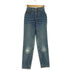 モスキーノジーンズ MOSCHINO JEANS バックポケットパッチ テーパードデニムパンツ レディース W60