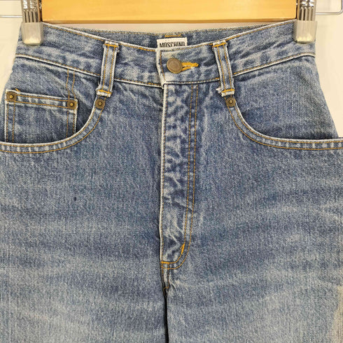 モスキーノジーンズ MOSCHINO JEANS バックポケットパッチ テーパードデニムパンツ レディース W60