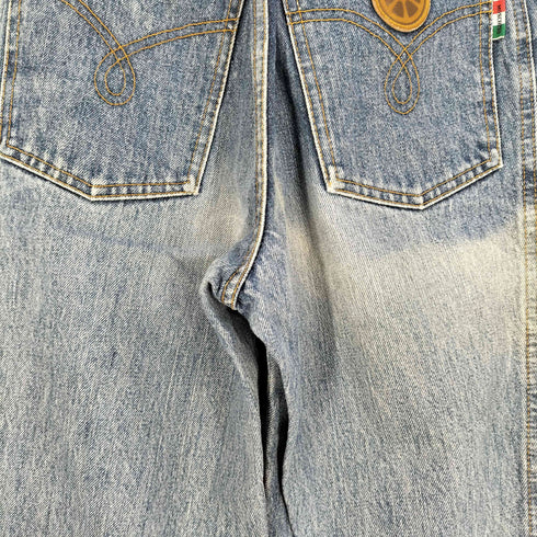モスキーノジーンズ MOSCHINO JEANS バックポケットパッチ テーパードデニムパンツ レディース W60