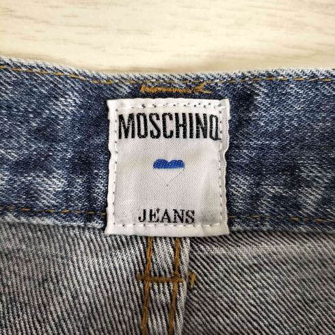 モスキーノジーンズ MOSCHINO JEANS バックポケットパッチ テーパードデニムパンツ レディース W60