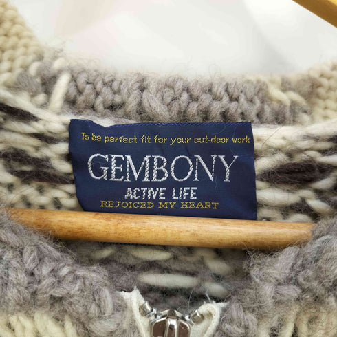 GEMBODY 総柄 ウール カウチン ニット ジャケット メンズ import:M