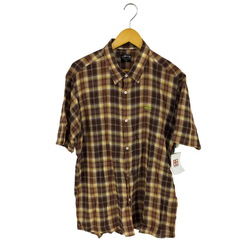 ステューシー Stussy 00S ワンポイントロゴ刺繍 S/S チェックシャツ メンズ JPN:XL