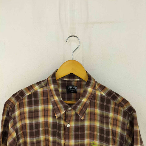 ステューシー Stussy 00S ワンポイントロゴ刺繍 S/S チェックシャツ メンズ JPN:XL