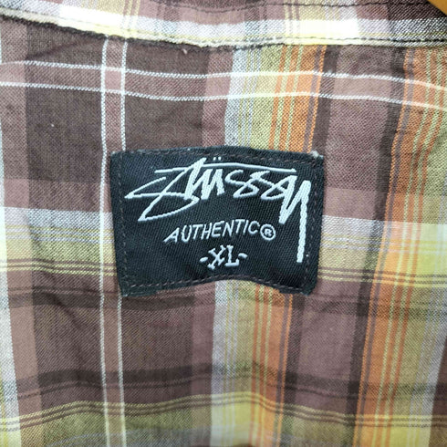 ステューシー Stussy 00S ワンポイントロゴ刺繍 S/S チェックシャツ メンズ JPN:XL