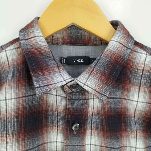 ヴィンス VINCE チェック柄 コットン フランネルシャツ ネルシャツ メンズ import:S