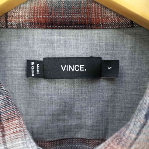 ヴィンス VINCE チェック柄 コットン フランネルシャツ ネルシャツ メンズ import:S
