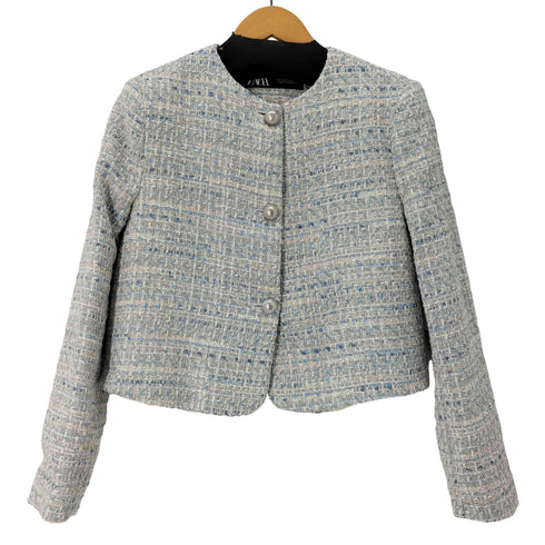 ザラ ZARA ツイード ショートテクスチャージャケット レディース import:S