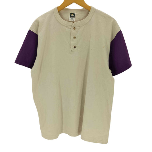 アンビル Anvil 90S USA製 COTTONN DELUXE ヘンリーネックバイカラーTシャツ メンズ JPN:XL