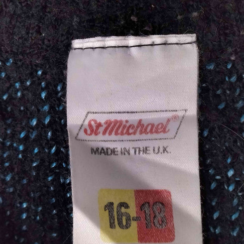 ST MICHAEL MADE IN THE U.K 総柄アクリル混ニット メンズ 16-18