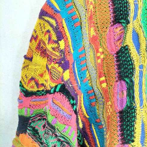 クージー COOGI マルチカラ― クルーネック 3Dニット セーター メンズ SS