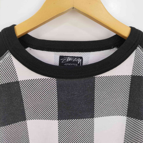 ステューシー Stussy AUTHENTIC チェック切替 ラグラン カットソー メンズ import:L