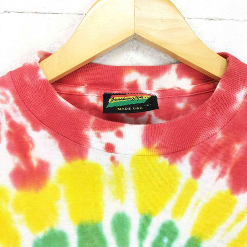 Jamaican Style 90s USA製 GRATEFUL DREADタイダイ染め 両面プリント 半袖Tシャツ カットソー メンズ JPN:L