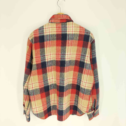 70-80S VAN CORT 台湾製 三角タグ ウール混 マドラスチェック フランネル シャツ メンズ import:M