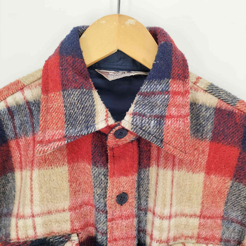 70-80S VAN CORT 台湾製 三角タグ ウール混 マドラスチェック フランネル シャツ メンズ import:M