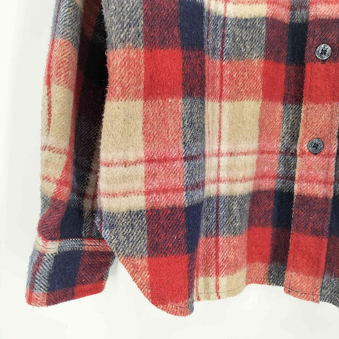70-80S VAN CORT 台湾製 三角タグ ウール混 マドラスチェック フランネル シャツ メンズ import:M