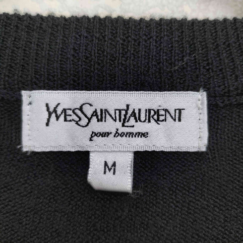 イヴサンローラン Yves Saint Laurent 90s ワンポイント刺繍 ウールニット ベスト メンズ JPN:M