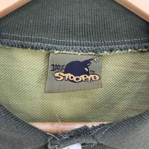 STOOPID 90s USA製 パターン切替 コットンニット シャツ メンズ import:L