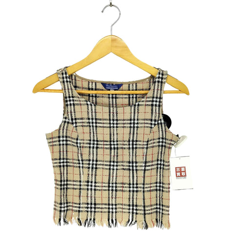 バーバリーブルーレーベル BURBERRY BLUE LABEL ノバチェック柄 コットンニットビスチェ レディース US:38